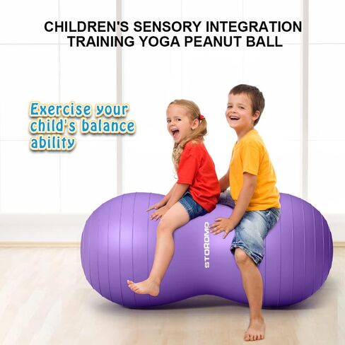 Peanut Ball,Peanut Exercise Ball,Yoga Ball,Pregnancy Ball,Peanut Stability Ball,for Kids Therapy,Labor Birthing,Core Strength Training(Include Pump) (39x20 inch (100x50cm), Purple) in Saudi Arabia