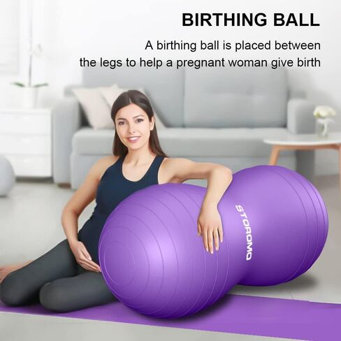 Peanut Ball,Peanut Exercise Ball,Yoga Ball,Pregnancy Ball,Peanut Stability Ball,for Kids Therapy,Labor Birthing,Core Strength Training(Include Pump) (39x20 inch (100x50cm), Purple) in Saudi Arabia