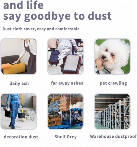 LiveGo Furniture Dust Cover Cloth Sofa Cover Dustproof Cloth Bed Cover Cabinet Cover Cloth Home Dust Block Ash Cover Home (Dark Grey, 240cm x 350cm(94x137in)) in Kuwait