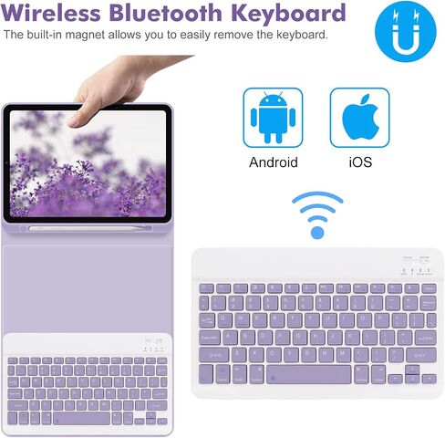 GOKOCO Keyboard case for iPad Air 6th 11 inch 2024 M2,iPad Air 5th Gen 10.9 Inch Keyboard Case 2022,Detachable Bluetooth Keyboard Cover for iPad Air 4th Gen 2020 with Pencil Holder,Auto Sleep-Black in Saudi Arabia
