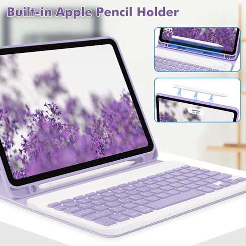 GOKOCO Keyboard case for iPad Air 6th 11 inch 2024 M2,iPad Air 5th Gen 10.9 Inch Keyboard Case 2022,Detachable Bluetooth Keyboard Cover for iPad Air 4th Gen 2020 with Pencil Holder,Auto Sleep-Black in Saudi Arabia