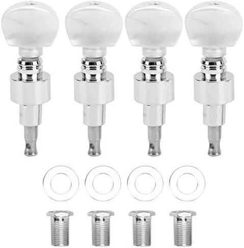 4 أوتاد ضبط البانجو، 4 قطع آلة بانجو موجهة مضادة للصدأ من سبائك الزنك البانجو رؤوس آلة مع أزرار لؤلؤية، آلات ضبط البانجو (فضية) in Kuwait