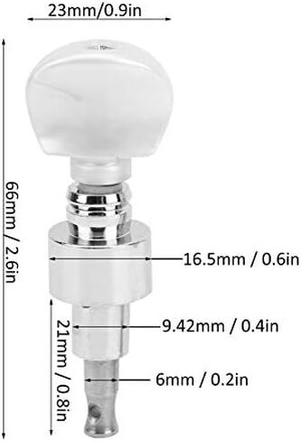 4 أوتاد ضبط البانجو، 4 قطع آلة بانجو موجهة مضادة للصدأ من سبائك الزنك البانجو رؤوس آلة مع أزرار لؤلؤية، آلات ضبط البانجو (فضية) in Kuwait