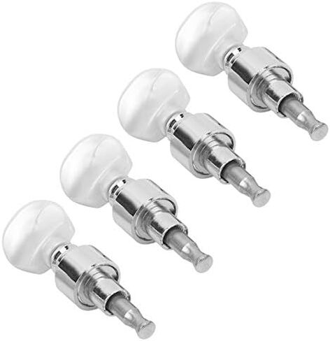 4 أوتاد ضبط البانجو، 4 قطع آلة بانجو موجهة مضادة للصدأ من سبائك الزنك البانجو رؤوس آلة مع أزرار لؤلؤية، آلات ضبط البانجو (فضية) in Kuwait