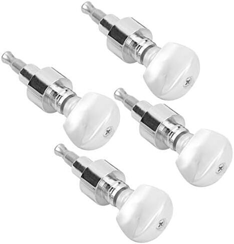 4 أوتاد ضبط البانجو، 4 قطع آلة بانجو موجهة مضادة للصدأ من سبائك الزنك البانجو رؤوس آلة مع أزرار لؤلؤية، آلات ضبط البانجو (فضية) in Kuwait