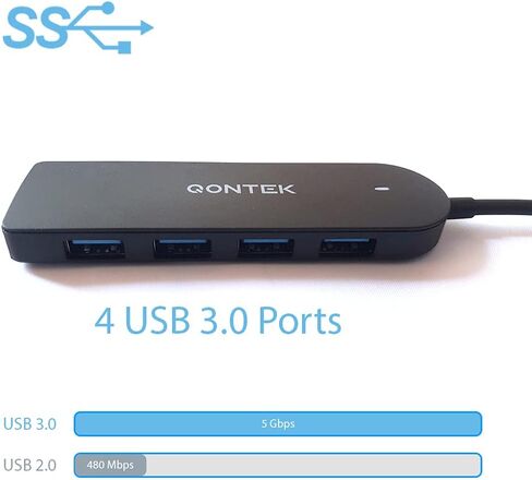 موزع USB مع منفذ إدخال الطاقة، النوع A، 4 منافذ USB 3.0 (المعروف أيضًا باسم 3.1 Gen 1، 3.2 Gen 1x1)، منفذ إدخال طاقة - أضف طاقة إضافية مع شاحن Micro USB (غير متضمن)، نقل البيانات، أجهزة الشحن in Saudi Arabia