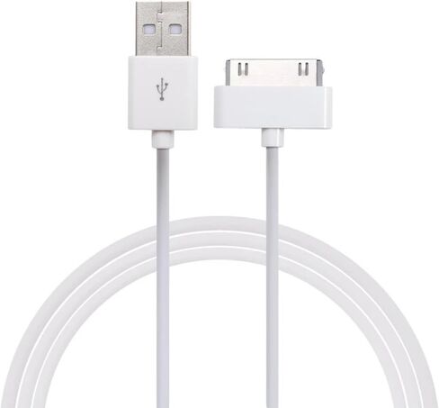 كابل شحن USB 30 سنًا، كابل 30 سنًا لهاتف iPhone 4s، كابل بيانات موصل شحن USB ومزامنة الكابلات لهواتف iPhone 4/4s، iPhone 3G/3Gs، iPad 3/2/1، iPod Classic iPod Touch iPod Nano (1 متر ، 1 قطعة) in Saudi Arabia