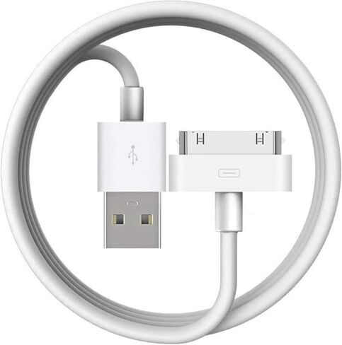 كابل شحن USB 30 سنًا، كابل 30 سنًا لهاتف iPhone 4s، كابل بيانات موصل شحن USB ومزامنة الكابلات لهواتف iPhone 4/4s، iPhone 3G/3Gs، iPad 3/2/1، iPod Classic iPod Touch iPod Nano (1 متر ، 1 قطعة) in Saudi Arabia