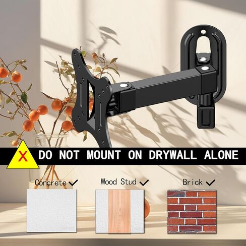 Articulating Arms Full Motion TV Monitor Wall Mount Bracket Tilt Extension for Most 14-27 Inch Flat Curved Screen TVs and Monitors Max VESA 100x100mm Holds up to 22lbs in Kuwait