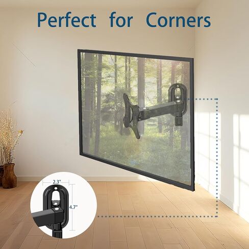 Articulating Arms Full Motion TV Monitor Wall Mount Bracket Tilt Extension for Most 14-27 Inch Flat Curved Screen TVs and Monitors Max VESA 100x100mm Holds up to 22lbs in Kuwait