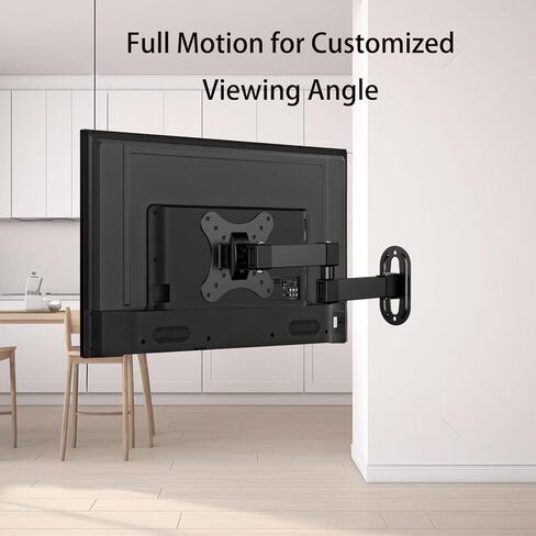 Articulating Arms Full Motion TV Monitor Wall Mount Bracket Tilt Extension for Most 14-27 Inch Flat Curved Screen TVs and Monitors Max VESA 100x100mm Holds up to 22lbs in Kuwait