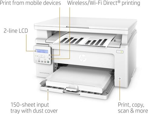 طابعة ليزر HP Laserjet Pro M130nw الكل في واحد لاسلكية، جاهزة للتجديد من Amazon Dash (G3Q58A). تحل محل طابعة الليزر HP M125nw (متجددة) in Kuwait