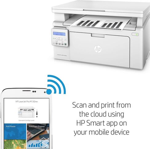 طابعة ليزر HP Laserjet Pro M130nw الكل في واحد لاسلكية، جاهزة للتجديد من Amazon Dash (G3Q58A). تحل محل طابعة الليزر HP M125nw (متجددة) in Kuwait