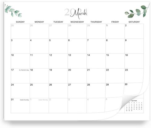 Magnetic Calendar for Fridge Apr 2024 to Sep 2025 | 2024-2025 Greenery Calendar 13.5x11 Inch Monthly Calendar for Refrigerator |18 Months Magnetic Fridge Calendar | Large Writing Blocks with Holidays, in Saudi Arabia