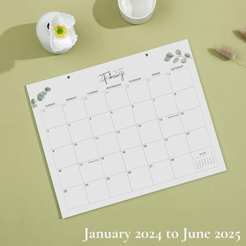 Magnetic Calendar for Fridge Apr 2024 to Sep 2025 | 2024-2025 Greenery Calendar 13.5x11 Inch Monthly Calendar for Refrigerator |18 Months Magnetic Fridge Calendar | Large Writing Blocks with Holidays, in Saudi Arabia