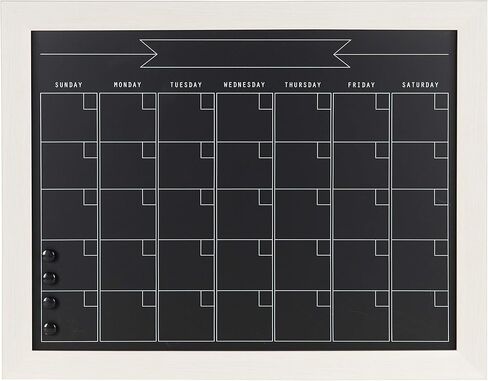 Beatrice Framed Magnetic Chalkboard Monthly Calendar, 23x29, Walnut Brown in Kuwait