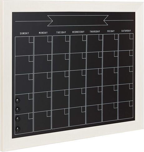 Beatrice Framed Magnetic Chalkboard Monthly Calendar, 23x29, Walnut Brown in Kuwait