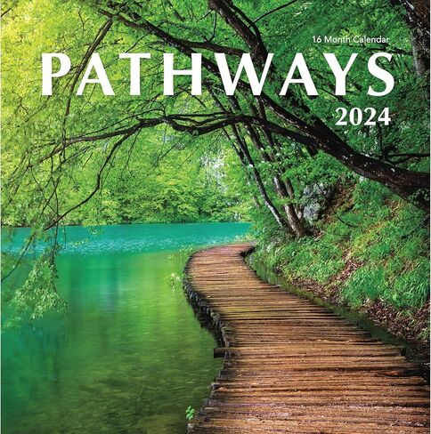 Pathways 2023 Hangable Monthly Wall Calendar,12"x24" Open,Sturdy & Thick Large Full Page 16 Months,Paradise Vacation Photo Gift,Organizing & Planning in Saudi Arabia