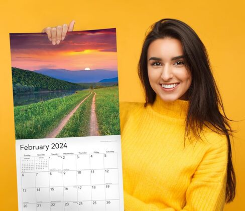 Pathways 2023 Hangable Monthly Wall Calendar,12"x24" Open,Sturdy & Thick Large Full Page 16 Months,Paradise Vacation Photo Gift,Organizing & Planning in Saudi Arabia