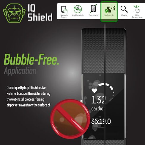 IQShield Screen Protector Compatible with Fitbit Charge 2 (6-Pack) Anti-Bubble Clear TPU Film in Saudi Arabia