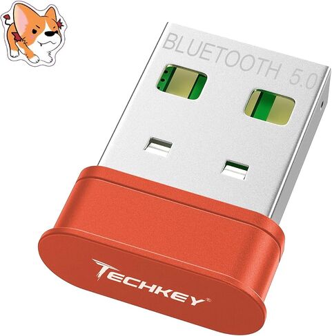USB Bluetooth Adapter for PC Receiver - Techkey Mini Bluetooth 5.0 EDR Dongle Transmitter for Computer Desktop Transfer for Laptop Bluetooth Headset Speaker Keyboard Mouse Printer Windows11-7（Kor-06） in Saudi Arabia