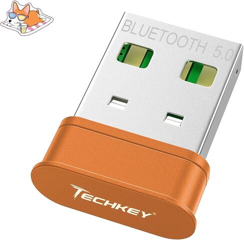 USB Bluetooth Adapter for PC Receiver - Techkey Mini Bluetooth 5.0 EDR Dongle Transmitter for Computer Desktop Transfer for Laptop Bluetooth Headset Speaker Keyboard Mouse Printer Windows11-7（Koy-12） in Saudi Arabia