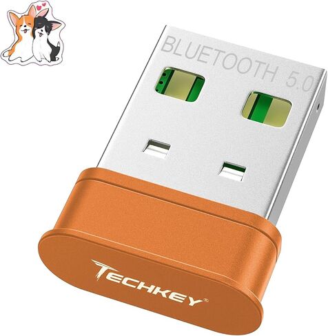 محول USB بلوتوث لجهاز استقبال الكمبيوتر - Techkey Mini Bluetooth 5.0 EDR Dongle Transmitter لنقل سطح المكتب للكمبيوتر المحمول وسماعة رأس بلوتوث ولوحة مفاتيح وماوس وطابعة Windows11-7 (Koy-10) in Kuwait