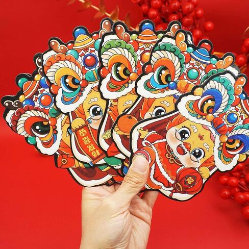 18 Pcs Red Envelopes Chinese New Year 2024 Cute Dragon Shape Red Envelope Lunar New Year Hong Bao Red Pocket Lucky Money Envelopes Cash For Gifts Spring Festival Set1 in Saudi Arabia