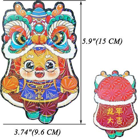 18 Pcs Red Envelopes Chinese New Year 2024 Cute Dragon Shape Red Envelope Lunar New Year Hong Bao Red Pocket Lucky Money Envelopes Cash For Gifts Spring Festival Set1 in Saudi Arabia
