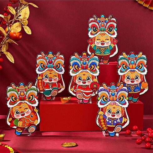 18 Pcs Red Envelopes Chinese New Year 2024 Cute Dragon Shape Red Envelope Lunar New Year Hong Bao Red Pocket Lucky Money Envelopes Cash For Gifts Spring Festival Set1 in Saudi Arabia