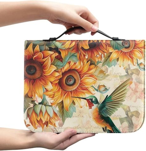 Mumeson Bible Covers for Women Study Portable Organizer Bible Protect Bag with Handle PU Leather Bible Carrying Case in Kuwait