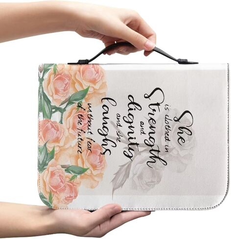 Mumeson Bible Covers for Women Study Portable Organizer Bible Protect Bag with Handle PU Leather Bible Carrying Case in Kuwait
