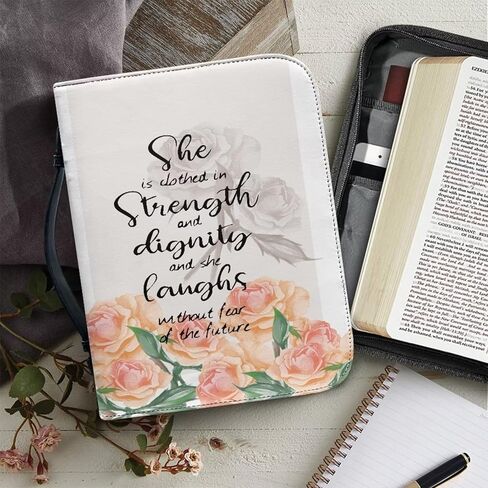 Mumeson Bible Covers for Women Study Portable Organizer Bible Protect Bag with Handle PU Leather Bible Carrying Case in Kuwait