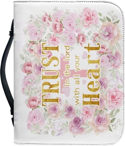 Mumeson Bible Covers for Women Study Portable Organizer Bible Protect Bag with Handle PU Leather Bible Carrying Case in Kuwait