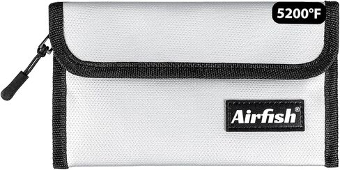 Fireproof Money Bag, 5 x 8 inches Fireproof Wallet, Waterproof Cash Bag with Zipper, Small Fireproof Cash Bag for Valuables in Kuwait