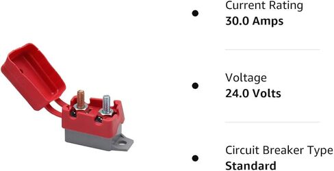 50A DC 12V - 24V - 48V قاطع دائرة إعادة الضبط التلقائي مع غطاء مسمار لشواحن البطاريات والشاحنات والحافلات والسيارات الكهربائية ومحركات السيارات والمزيد in Kuwait