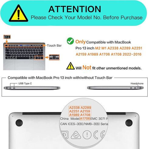 حافظة MOSISO متوافقة مع جهاز MacBook Pro 13 بوصة 2023-2016 M2 M1 A2338 A2251 A2289 A2159 A1989 A1708 A1706، حافظة صلبة رخامية بلاستيكية بألوان مائية وحقيبة ولوحة مفاتيح وغطاء لكاميرا الويب وواقي شاشة، أزرق in Saudi Arabia