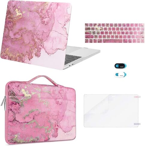 حافظة MOSISO متوافقة مع جهاز MacBook Pro 13 بوصة 2023-2016 M2 M1 A2338 A2251 A2289 A2159 A1989 A1708 A1706، حافظة صلبة رخامية بلاستيكية بألوان مائية وحقيبة ولوحة مفاتيح وغطاء لكاميرا الويب وواقي شاشة، أزرق in Saudi Arabia