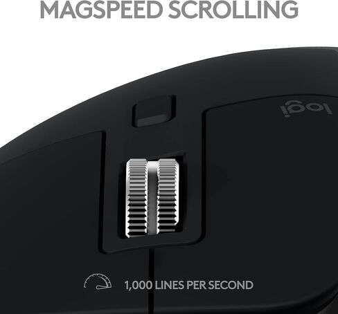 Logitech MX Master 3S for Mac Wireless Bluetooth Mouse, Ultra-Fast Scrolling, Ergo, 8K DPI, Quiet Clicks, Track on Glass, USB-C, Apple, iPad - Space Grey (Renewed) in Saudi Arabia