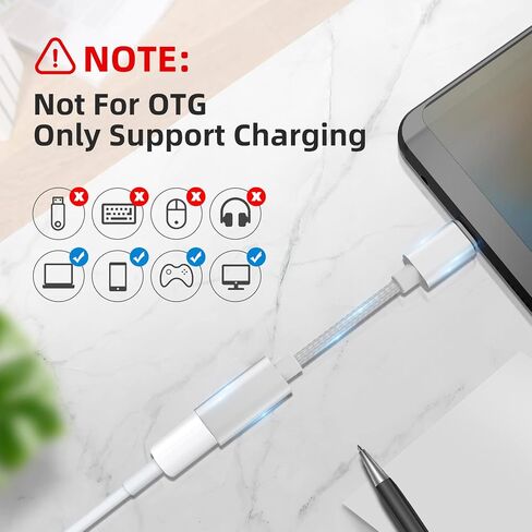 USB C Adapter i OS Lighting Female to USB C Male Adapter - Only Charging Adapter Compatible with iPhone 15 Series Galaxy S24/X6/F13/M13/M53 Note 10 Pixel 8 in Saudi Arabia