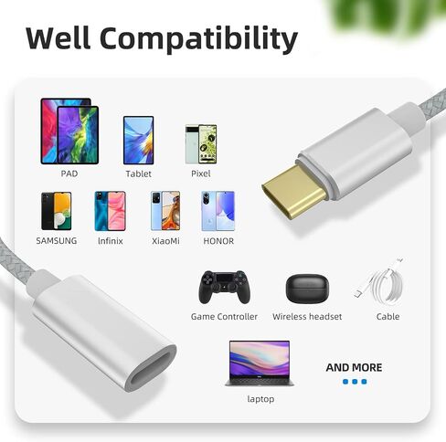 USB C Adapter i OS Lighting Female to USB C Male Adapter - Only Charging Adapter Compatible with iPhone 15 Series Galaxy S24/X6/F13/M13/M53 Note 10 Pixel 8 in Saudi Arabia