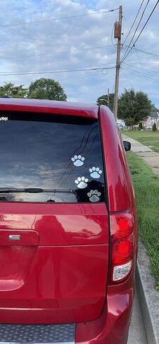 LZLRUN 4PCS Black 3D Chrome Dog Paw Footprint Sticker Decal Auto Car Emblem Decal Decoration in Kuwait