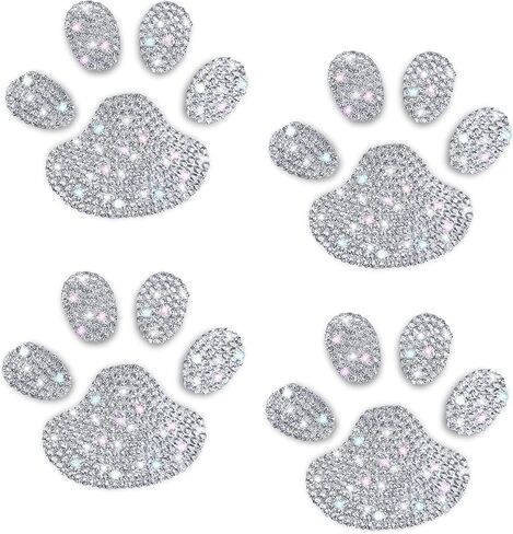 LZLRUN 4PCS Black 3D Chrome Dog Paw Footprint Sticker Decal Auto Car Emblem Decal Decoration in Kuwait