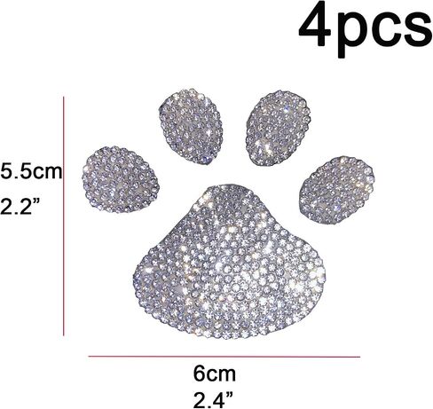 LZLRUN 4PCS Black 3D Chrome Dog Paw Footprint Sticker Decal Auto Car Emblem Decal Decoration in Kuwait