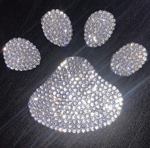 LZLRUN 4PCS Black 3D Chrome Dog Paw Footprint Sticker Decal Auto Car Emblem Decal Decoration in Kuwait