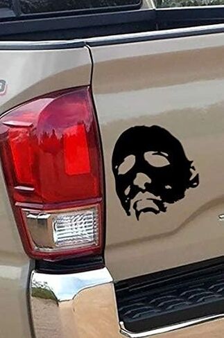 MAZ DISTRIBUTIONS – Michael Myers Creepy Face Sticker - Vinyl Michael Myers Creepy Halloween Decal for Car, Truck, and Van – Indoor and Outdoor Use–Waterproof for Laptop Decal – MAZ- 369 (Black) in Saudi Arabia