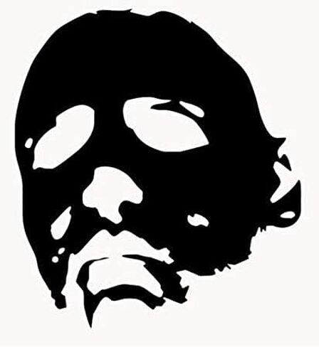 MAZ DISTRIBUTIONS – Michael Myers Creepy Face Sticker - Vinyl Michael Myers Creepy Halloween Decal for Car, Truck, and Van – Indoor and Outdoor Use–Waterproof for Laptop Decal – MAZ- 369 (Black) in Saudi Arabia