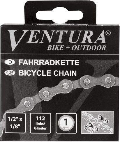 سلسلة دراجة 1/2 بوصة × 1/8 بوصة، أسود in Kuwait