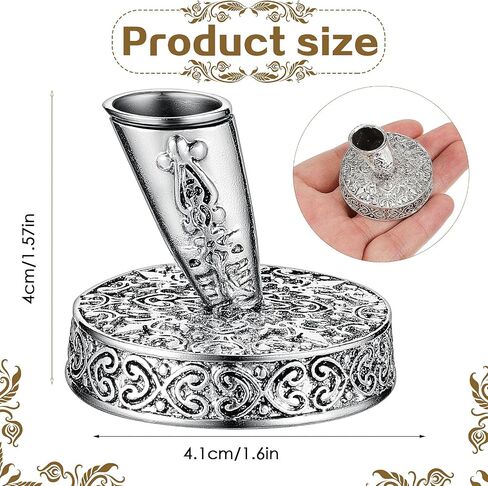 2 Pieces Vintage Round Metal Feather Pen Holder Insertion Pen Holder Feather Quill Stand Desktop Dip Pens Base for Office Supplies Student Present(Ancient Bronze) in Saudi Arabia