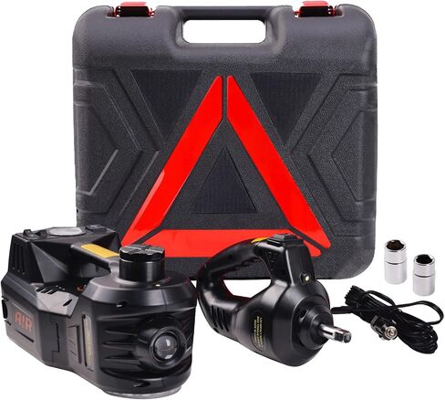 STANDTALL Electric Car Jack Kit 5 Ton 12V Car Jack Hydraulic with Impact Wrench and Tire Inflator Pump and LED Light for SUV Sedan Truck Change Tires(Black) in Saudi Arabia